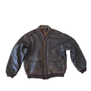 Vintage Avirex  Flight Jacket Men's XL Leather Bomber 90s US Army Air Force